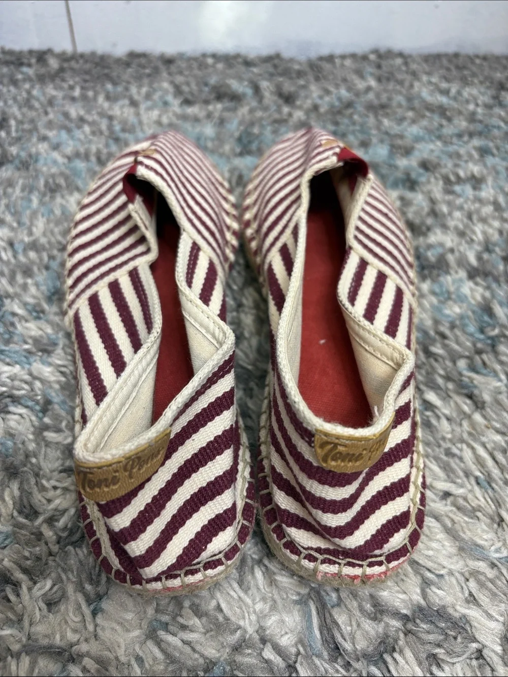 Toni Pons Shoes Womens 41 10 Slip On Espadrille Boat Woven Striped Preppy Beach